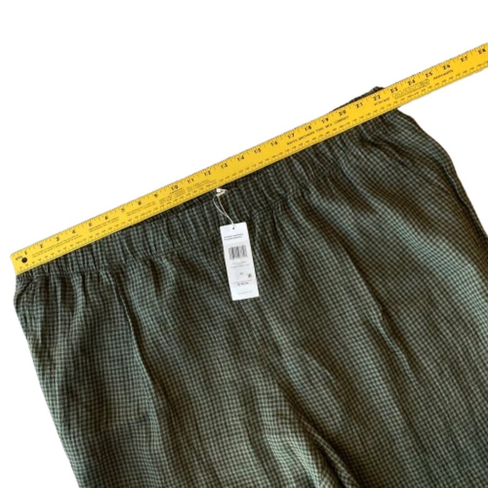 Eileen Fisher Organic Linen Tapered Ankle Pants Puckered Plus 3X Loden NWT - Picture 7 of 11